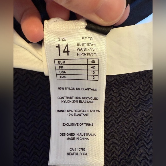 Seafolly Swim Black and White Bikini Bottoms size US 10 - Picture 8 of 9